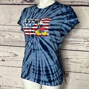 Disneyland Parks tie dye American flag Mickey tee shirt